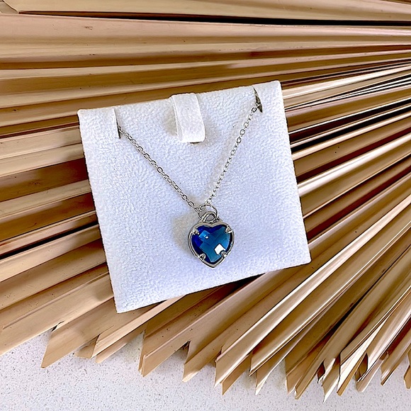 Swarovski Blue Heart Necklace - Picture 2 of 8